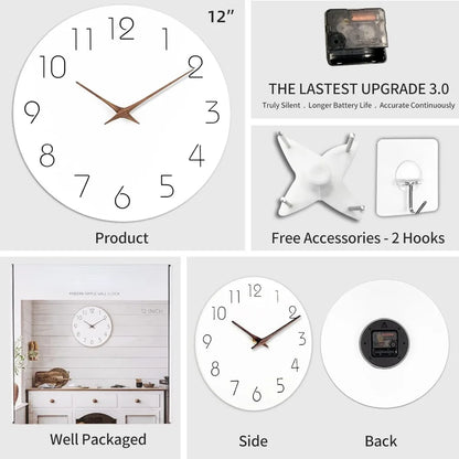 Wall Clock 12 Inch Silent
