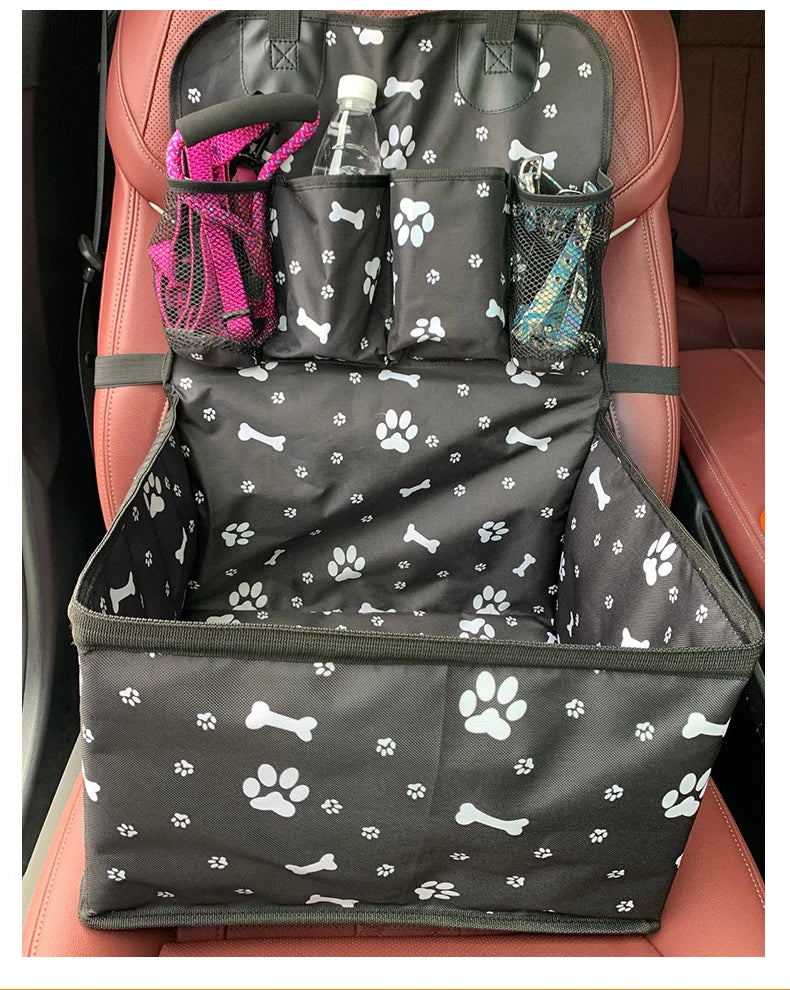 Dog Car Seat with Storage Pockets