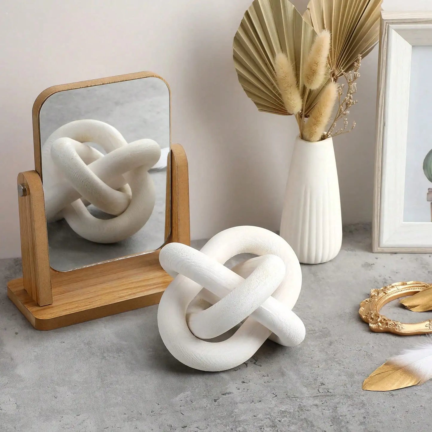 Hand-Carved Wooden Knot Decor