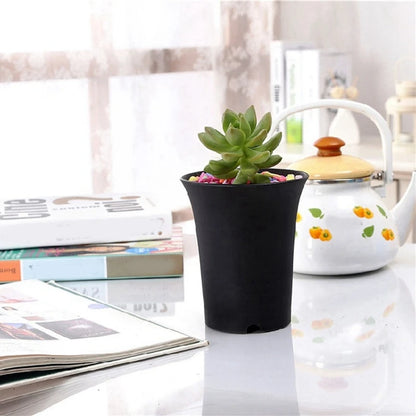 10 Pcs Black Round Flower Pots