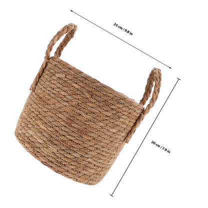 1Pcs Braided Seagrass Flowerpot