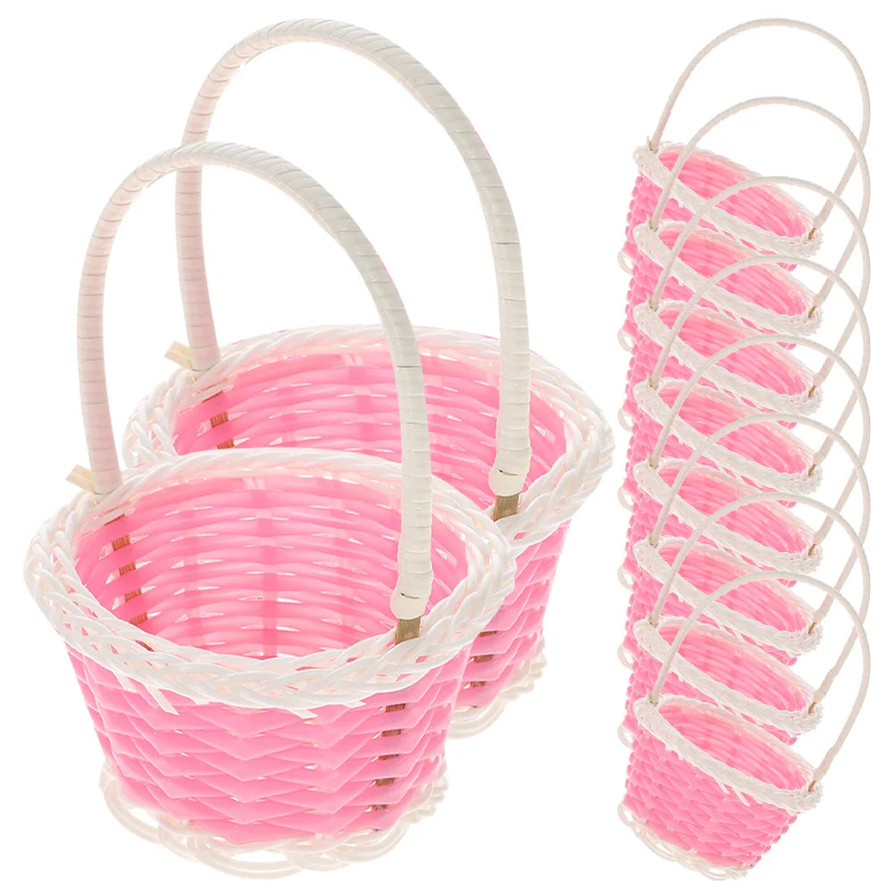 10pcs Mini Plastic Baskets Children Handheld Basket