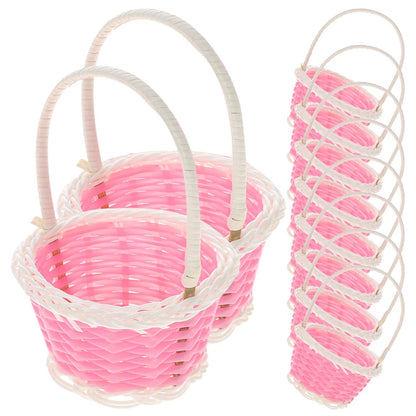 10pcs Mini Plastic Baskets Children Handheld Basket