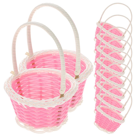 10pcs Mini Plastic Baskets Children Handheld Basket