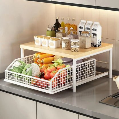 Kitchen Storage Rack Upright Shelf with Drawer