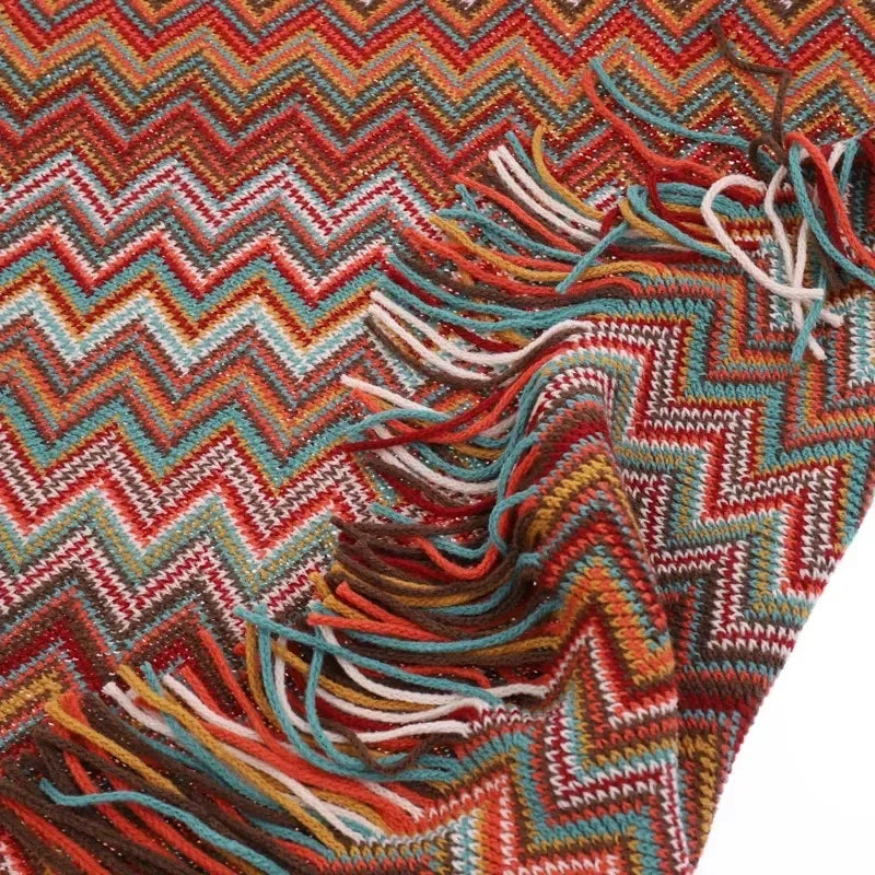 Bohemian Knitted Throw Blankets