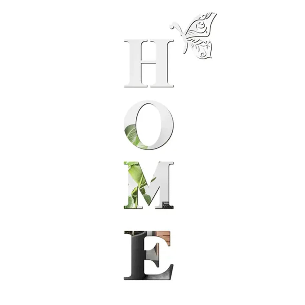 Home Logo 3D Mirror Wall Sticker,