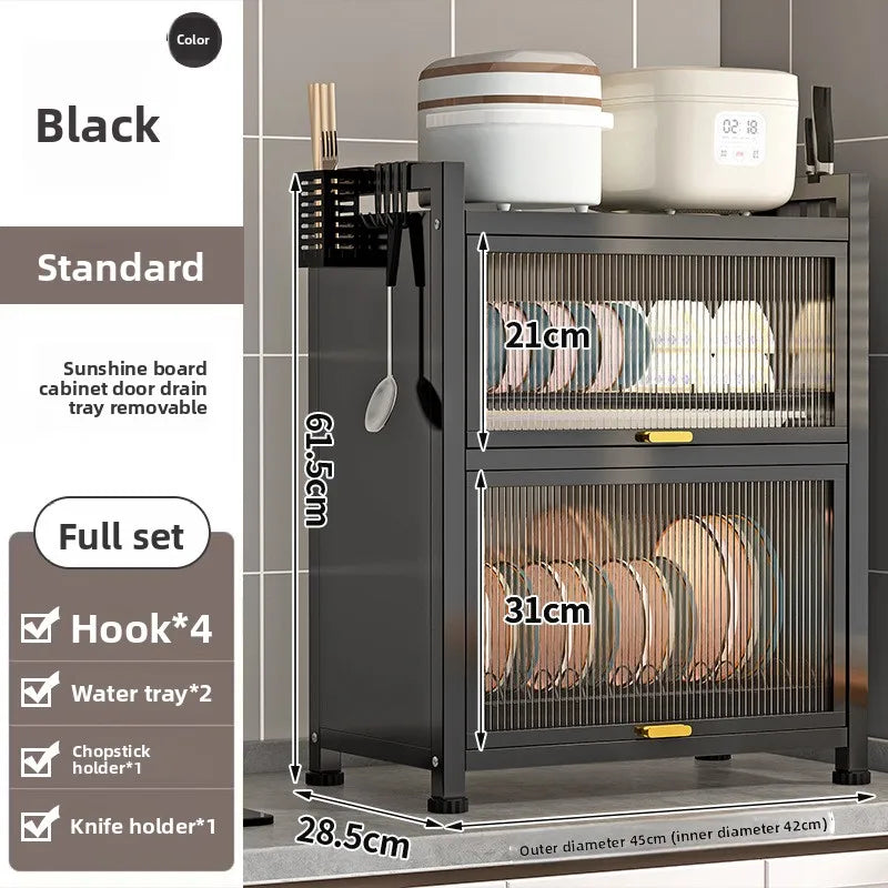 Kitchen cupboard storage box with door