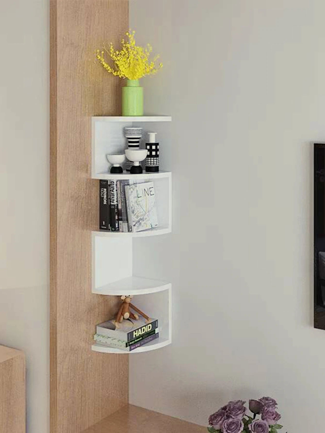 5-Tier Shelf Corner Floating Shelves