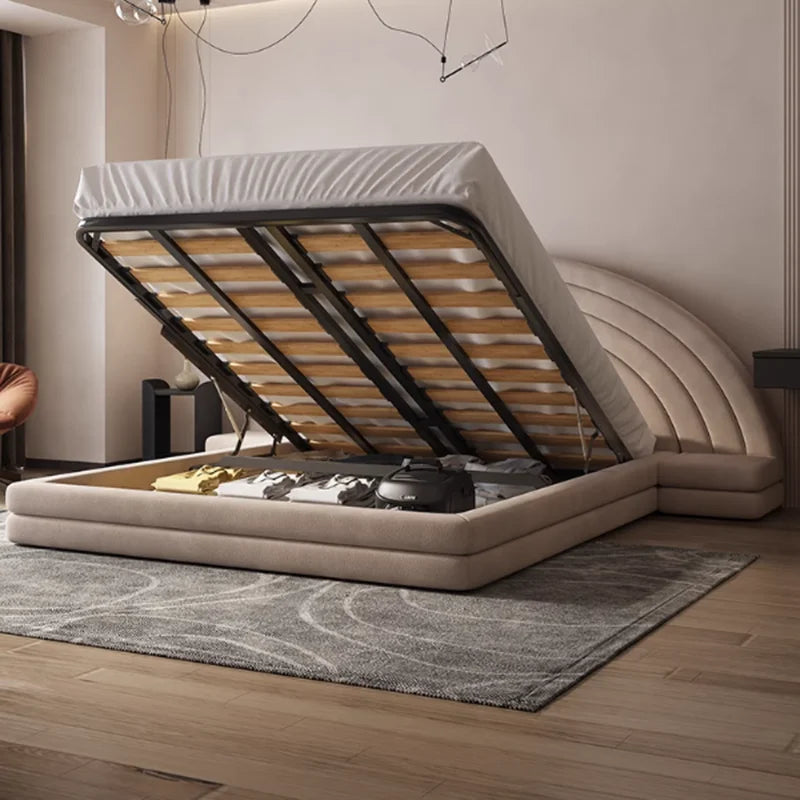 Double Headboard Bed Luxury Nightstands Nordic Frame Design Bed Children Bedroom Multifunctional Camas Matrimonial Furnitures