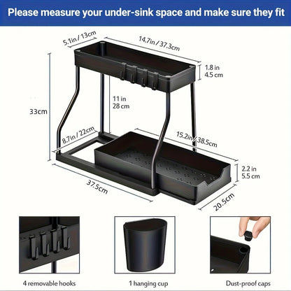 Space Saving 2 Tier Under Sink Organizer
