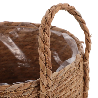 1Pcs Braided Seagrass Flowerpot