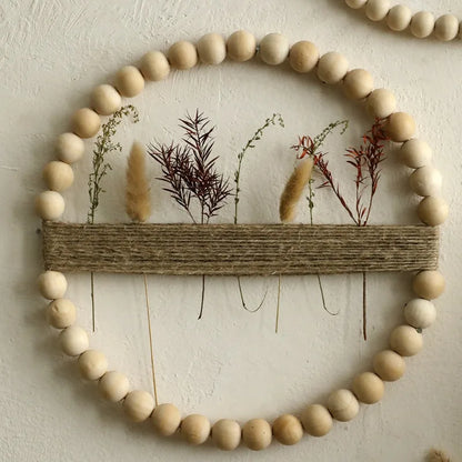 Wood Bead Wreath Wall Decor