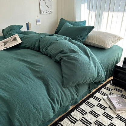 Solid Cotton Bedding Set
