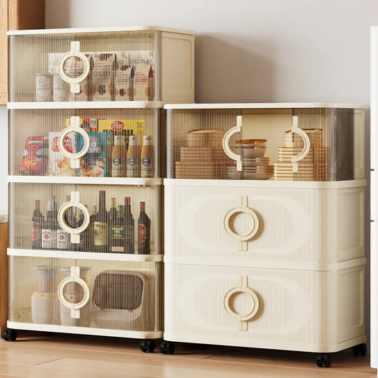 Storage Cabinet Thickened Folding Sliding Door
