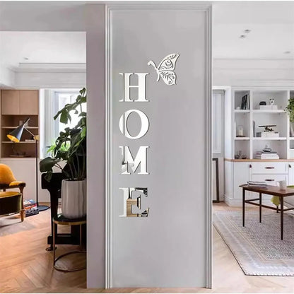 Home Logo 3D Mirror Wall Sticker,