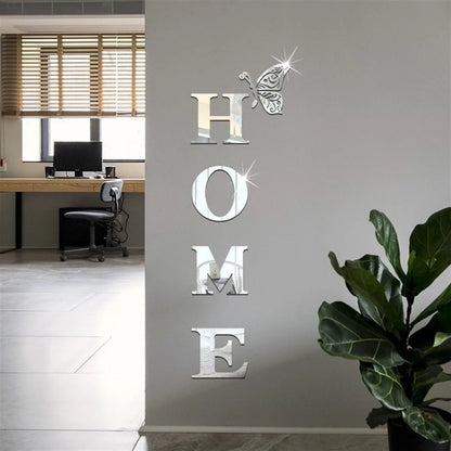 Home Logo 3D Mirror Wall Sticker,