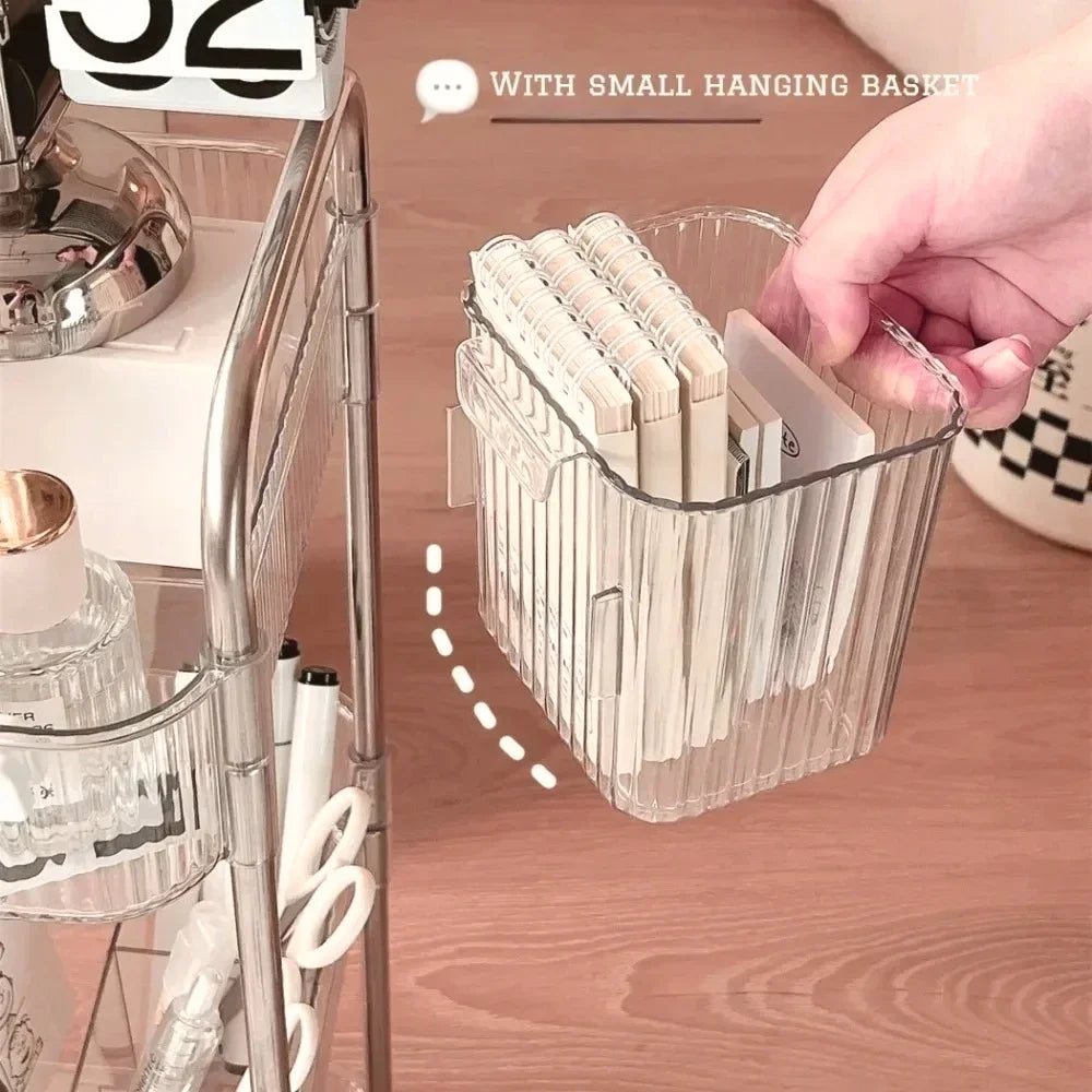 2/3/4 Layers Transparent Storage Rack Trolley