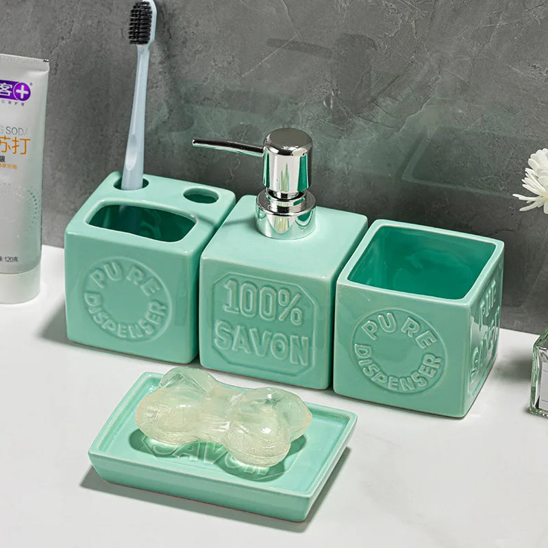 Ceramic Bathroom Organizer Set