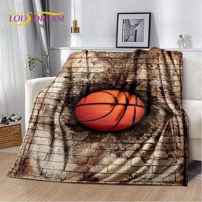 Basketball Art Cartoon Soft Plush Blanket