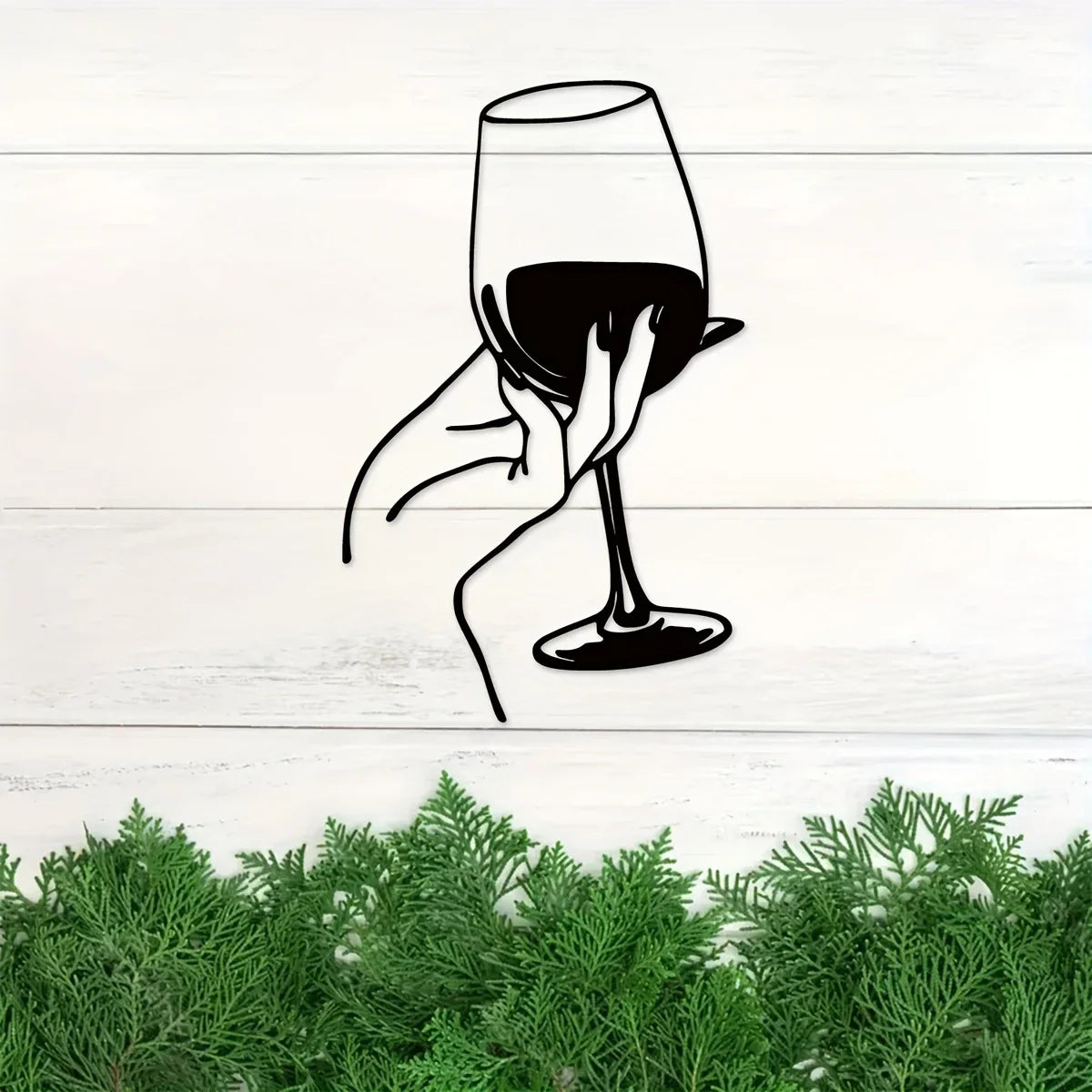 Wine Lover Lady Hand Metal Wall Decor