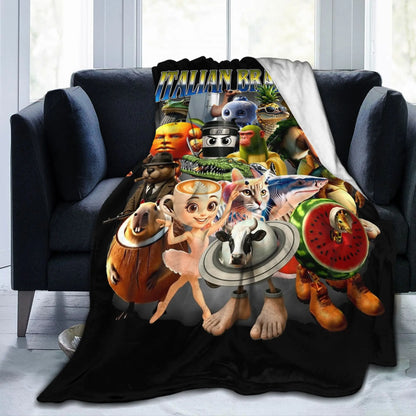 Italian Brainrot Meme Funny Blankets