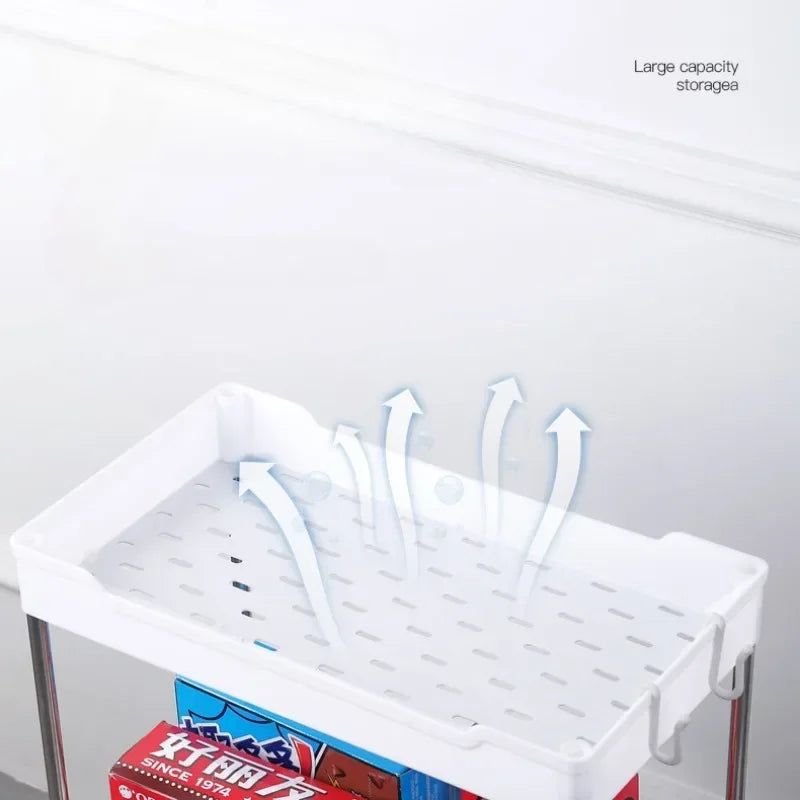 Space-Saving Slim Mobile 3 Tier Rack