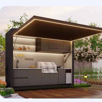 Garden with Modular Cabinets and Grill Island