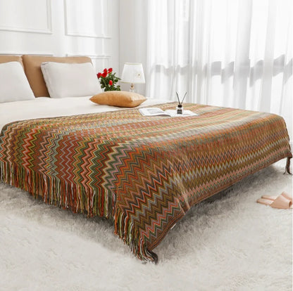 100% Cotton Bohemian Style Blanket