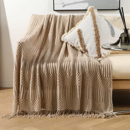 Luxury Solid Color Fringe Blankets
