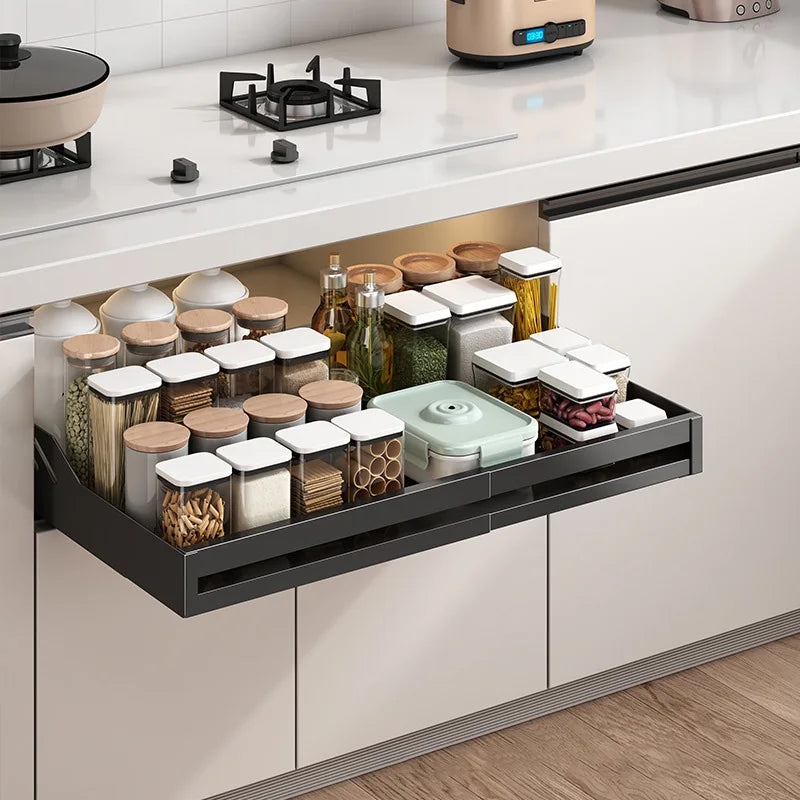 Kitchen Shelves With Slide Rails