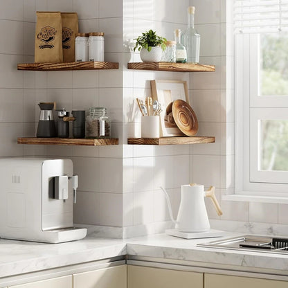 Wall Suspended Wooden Shelving