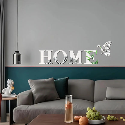 Home Logo 3D Mirror Wall Sticker,