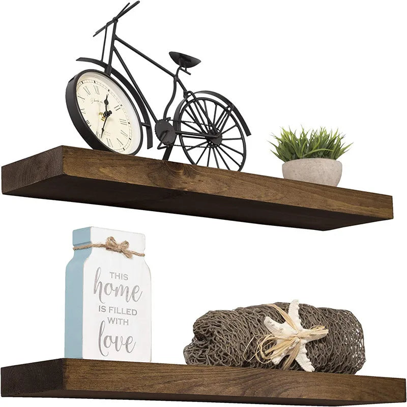 Wall Suspended Wooden Shelving